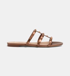 Claquettes Rockstud en nappa lamé Valentino Garavani