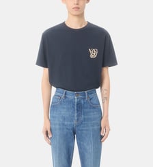 T-shirt droit en coton signature Valentino Garavani