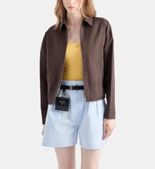 Blouson droit en mohair Prada