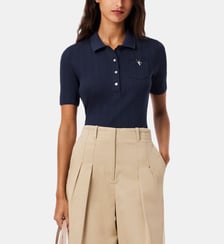 Polo ajusté en maille pointelle en coton signature Lacoste