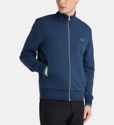 Sweat zippé signature en coton Fred Perry