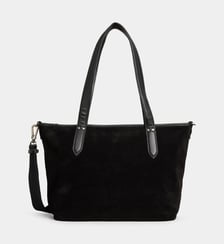 Cabas Nanon croûte de cuir daim et cuir lisse Mila Louise