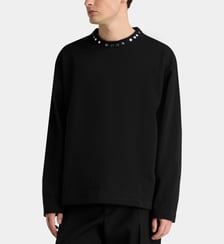 T-shirt droit studs en coton épais Jil Sander