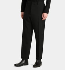 Pantalon à pinces droit court en laine Jil Sander