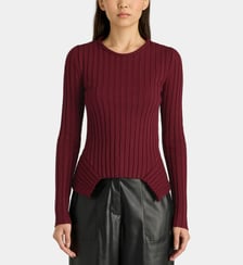 Pull en coton côtelé base asymétrique  Stella McCartney
