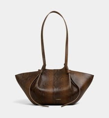 Sac à main medium Mochi en cuir de vachette motif effet peau de serpent Yuzefi