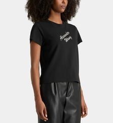 T-shirt droit Shrunken coton logo strass  Alexander Wang