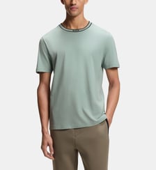 T-shirt droit coton col signature BOSS