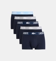 Lot de cinq boxers signature en coton Lacoste