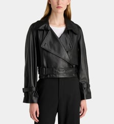 Blouson court Hatti en cuir Nour Hammour