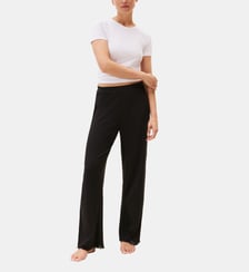 Pantalon de pyjama droit côtelé en coton mélangé détails en dentelle Tommy Hilfiger