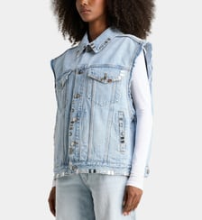 Veste classique Alexander Wang courte en coton denim délavé Alexander Wang