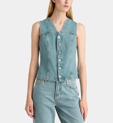 Veste sans manches Sabeth cintrée en denim Samsoe Samsoe