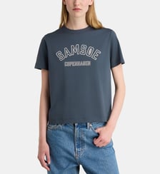 T-shirt crop Sacamino en coton bio Samsoe Samsoe