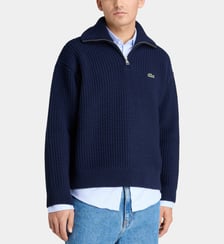 Pull camionneur en laine gaufrée  Lacoste