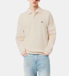 Sweat polo droit en coton signature Lacoste
