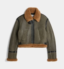 Blouson aviateur April ample court en cuir de mouton Margaux Lonnberg
