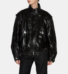 Blouson Carole ample en cuir finition brillante Isabel Marant