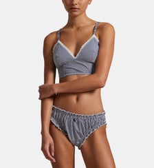 Bustier rayé ajusté en coton détails en dentelle Polo Ralph Lauren