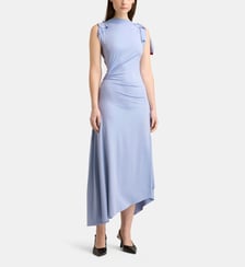 Robe longue asymétrique et drapée à manches courtes  Victoria Beckham