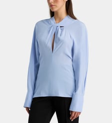 Top Twist à manches longues en soie Victoria Beckham