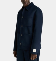 Veste droite boutonnée en laine Calvin Klein