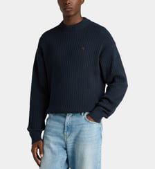 Pull en coton côtelé monogramme Calvin Klein
