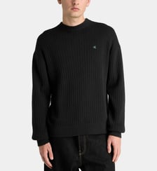 Pull en coton côtelé monogramme Calvin Klein