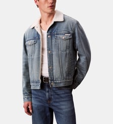 Blouson 90S Sherpa Trucker en jean signature Calvin Klein