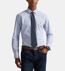 Chemise custom fit rayée  en coton pony Polo Ralph Lauren