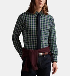 Chemise à carreaux droite en coton signature Polo Ralph Lauren