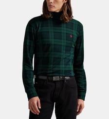 Sweat ajusté à carreaux col roulé en coton signature Polo Ralph Lauren