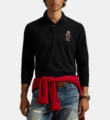 Polo à manche longue Bear en coton imprimé signature  Polo Ralph Lauren