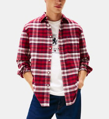 Chemise droite à carreaux tartan en coton Tommy Hilfiger
