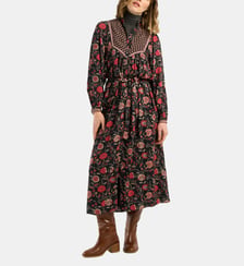 Robe ample longue Rubis à motifs  Petite Mendigote