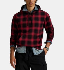 Sweat à capuche à carreaux droit en coton signature Polo Ralph Lauren