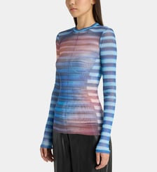 Top slim mesh à manches longues Jean Paul Gaultier