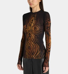 Top slim mesh à manches longues Jean Paul Gaultier