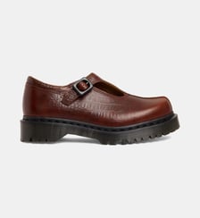 Babies en cuir de vachette aniline effet croco Dr. Martens
