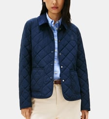 Blouson droit Padded Quilted matelassé signature en coton mélangé Tommy Hilfiger