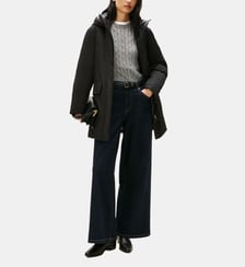 Parka droite mi-longue en coton mélangé patch signature Tommy Hilfiger