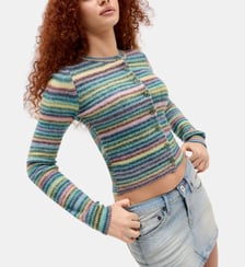 Cardigan BDG ajusté rayé bouton BDG by Urban Outfitters