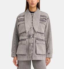 Veste droite en denim col foulard ALOHAS