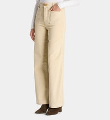 Pantalon Fauve évasé en coton velours côtelé F.A.M.