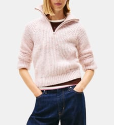 Pull zippé en maille droit Tommy Hilfiger