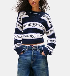 Pull ajusté griffé torsadé en coton Tommy Hilfiger