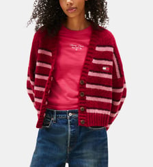 Gilet droit rayé signature Tommy Hilfiger