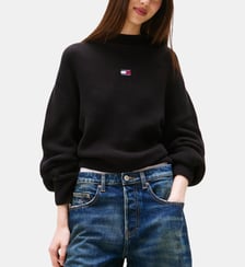 Pull ample côtelé col ras du cou en coton Tommy Hilfiger