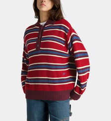 Pull Ilona en coton à rayures rugby Damson Madder