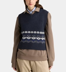 Pull Rhona sans manches en laine Damson Madder
